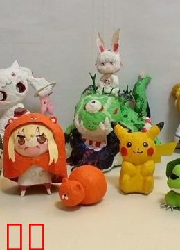 用废纸、白胶、纸巾等制作模型